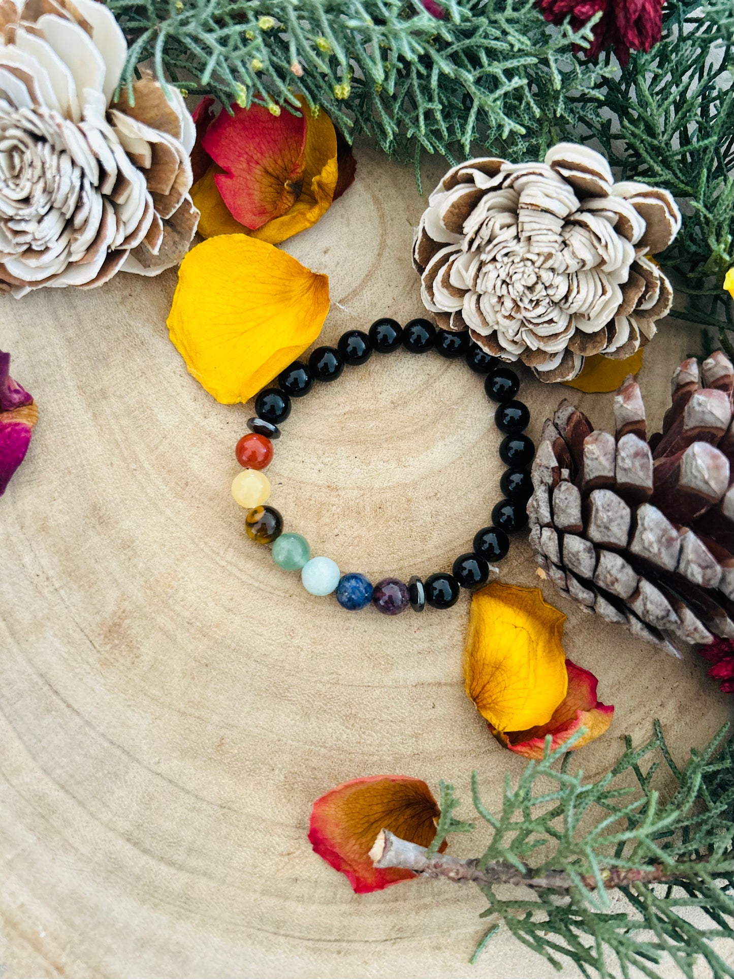 Bracelet chakra Onyx 8mm